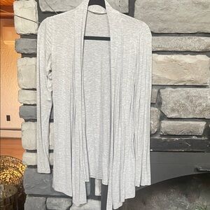 Women's Gray Open Front Cardigan Sweater